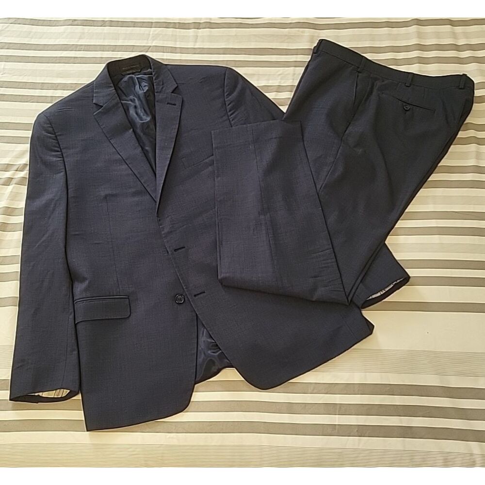 LRL Lauren Ralph Lauren Navy Blue Suit Jacket Blazer Size 44L Pants 38W 34L